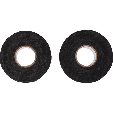 Ruban adhésif tissu noir x6, 19mmx25m, insonorisant, résistant chaleur/abrasion, ignifuge, enveloppe faisceau électrique moteur auto (1/5)