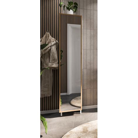 Colonne de salle de bain moderne H 195 cm blanc/chêne Katya (1/5)