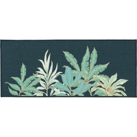 Tapis Déco Imprimé "Vayana" 50x120cm Vert (1/4)