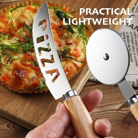 2 pièces Couteau à Pizza, Roulette à Pizza, Coupe-pizza Professionnel, Couteau à Pizza en Acier Inoxydable, Convient pour