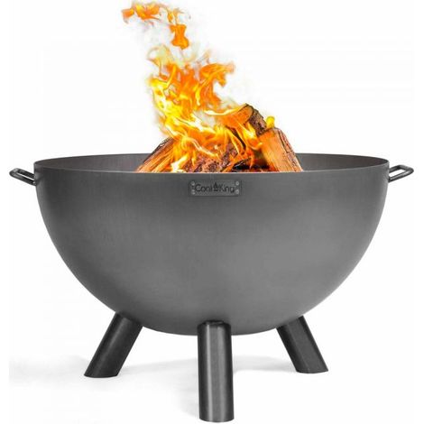 Foyer de jardin premium KONGO, acier naturel, 85cm de diamètre, CookKing, 111295 (1/5)