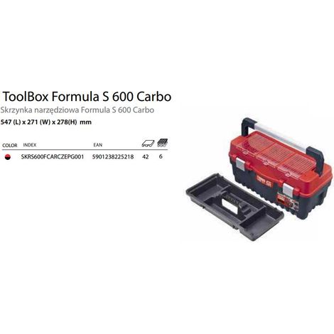 Werkzeugkasten Formuła S Alu 600, leichter und stabiler Aluminium-Werkzeugkasten für die Lagerung und den Transport von Werkzeugen bei Bau- und Reparaturprojekten.