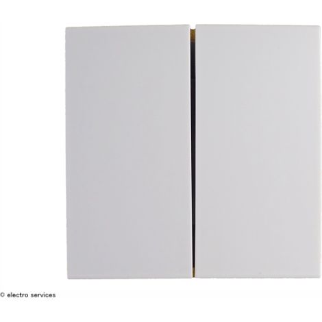 Hager – Enjoliveur Kallysta touche double finition blanche – Compatible avec mécanismes Kallysta – Largeur 57mm – Usage intérieur uniquement (1/2)