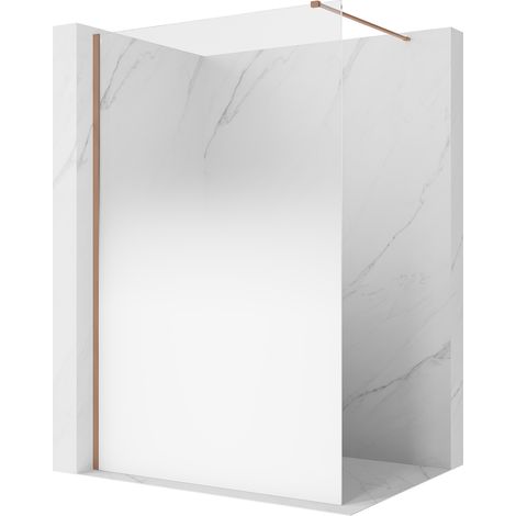 Mexen Kioto Duschwand Walk-in 120 x 200 cm, ombre weiß 8 mm, gebürstetes Kupfer - 800-120-101-65-86 (1/5)