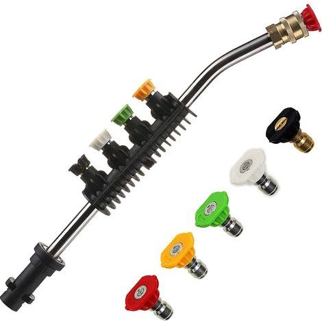 Lance Haute Pression, 15 Inch Jet Lance Haute Pression avec 5 Buse Réglable pour Power Wash Compatible avec Karcher série K K1/K2/K3/K4/K5/K6/K7 Accessoire (1/5)