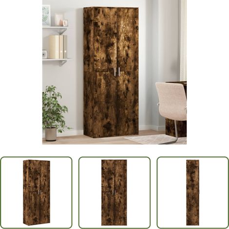 Hochregal - Highboard Räuchereiche 70x35x180 cm Holzwerkstoff (1/5)