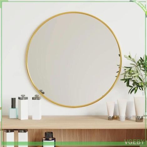 348180 Miroir mural Doré 40 cm Rond (1/5)