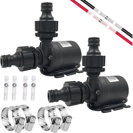 2 bombas de agua sumergibles/sin escobillas de 12 V – 800 l/h – 5 m – para piscinas/acuarios/estanques/fuentes (1/5)