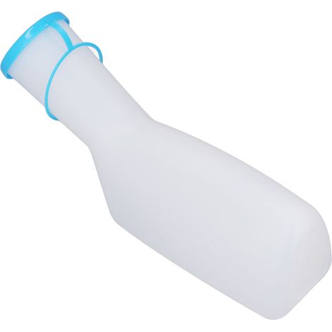 Bouteille urinaire anti-fuite grande capacité, portable, pour homme et femme, idéale pour les voyages et l'hôpital (1000 ml). (1/5)