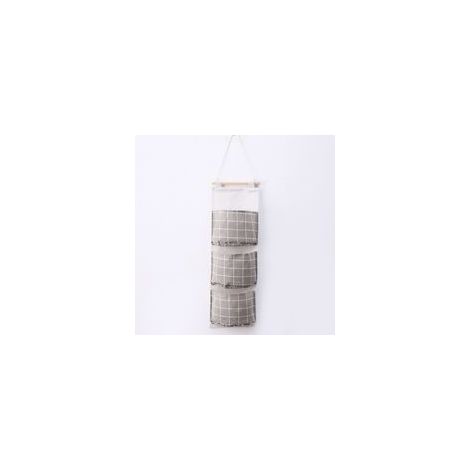 Sacs de rangement - Lot de 2 sacs de rangement muraux suspendus, organisateur de sacs de rangement à fixer derrière une porte, organisateur de sacs de rangement pour armoire mural (gris) (1/5)
