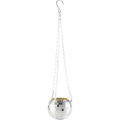 Decorative mirror, disco ball reflector for hanging flower pots in the garden