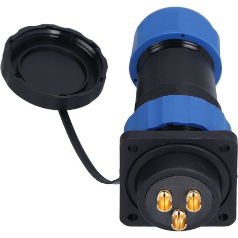 Connecteur étanche carré 4 trous IP68 prise aviation puissance 380V 45A pour câble fil SP283 broche (1/5)