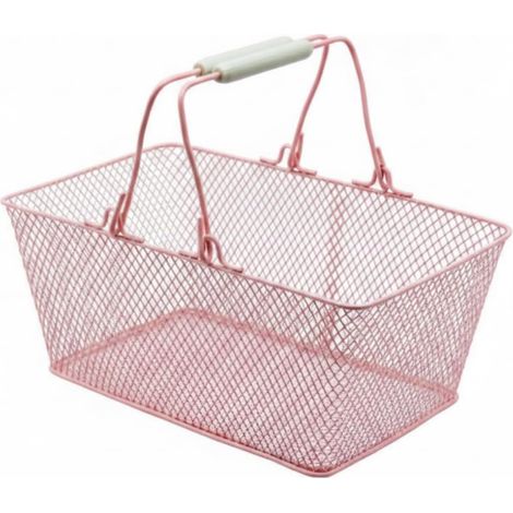 Shopping basket with handles, pink (1/5)