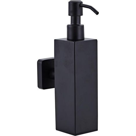 Distributeur de Savon Mural en Acier Inoxydable 304,pour Un Usage Quotidien,Cuisine/Salle de Bain,Shampoing/Conditionneur/Douche/Vaisselle,Noir Mat