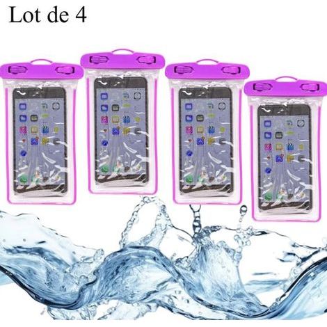 Pochette Étanche Téléphone 4PS Sac Étanche IPX8 pour Téléphone jusqu\'à 6.5\" -Violet (1/4)