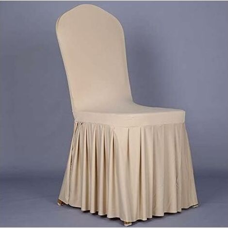 4 pcs Universelle Housse de Chaise élastique, Jupe Extensible pour Décoration de Chaise, Stretch-Housse Couverture de chaise, pour Mariage Cérémonie Réception Et réunion (Champagne) (1/5)