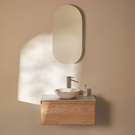 Set di mobili da bagno sospesi 80x50 cm in legno di frassino Tedrik SKLUM            