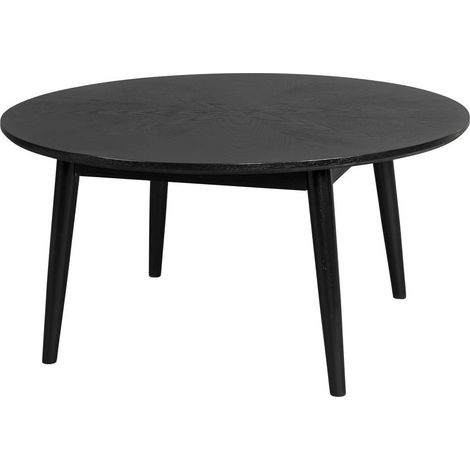 Table basse ronde 80 cm décor chêne noir - UBUD (1/5)