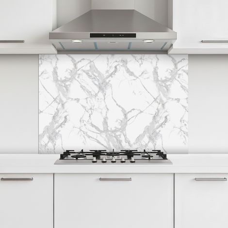 CRÉDENCE CUISINE Marbre - Pur - Gris - Veines 90x60 cm (1/5)