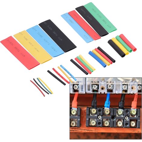 Set mit 164 Schrumpfschläuchen, Isolierschläuchen für Kabelwicklungen, elektrisch isolierend. (1/5)