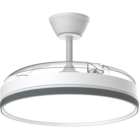 106cm Rétractable Silencieux Ventilateur Plafond avec Lumière, 6 Vitesses et Télécommande, 3 Températures de Couleur pour Salon et Chambre (1/5)
