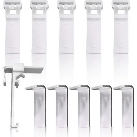 8 Pack Fixing Brackets, Roller Blind Clamp Bracket for Double Roller Blind, No Drilling, Replacement Accessories Kit, Window (1/5)