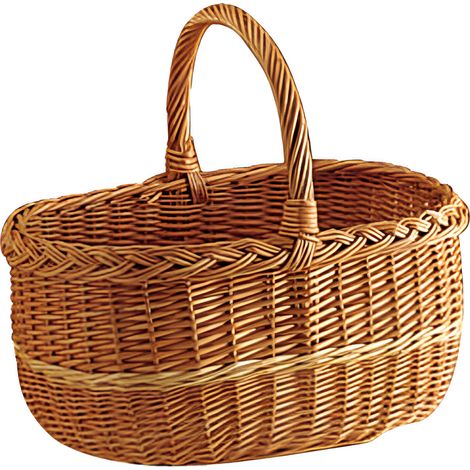Aubry Gaspard – Panier à provisions en osier buff 40x30x22cm – Léger 0.5kg – Pour courses et rangement – Design naturel (1/2)