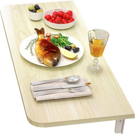 Tavolo pieghevole a parete, Tavolo pieghevole a parete, Scrivania a parete con supporto per ripiano in metallo, Scrivania sospesa per piccoli spazi, Aggiunta perfetta per casa/ufficio/cucina e sala da (1/5)
