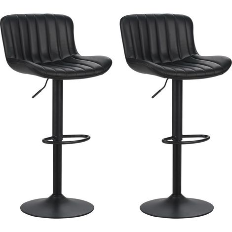 Sgabelli alti da bar 55x51x90-110 cm in ecopelle nero - Barry (1/5)