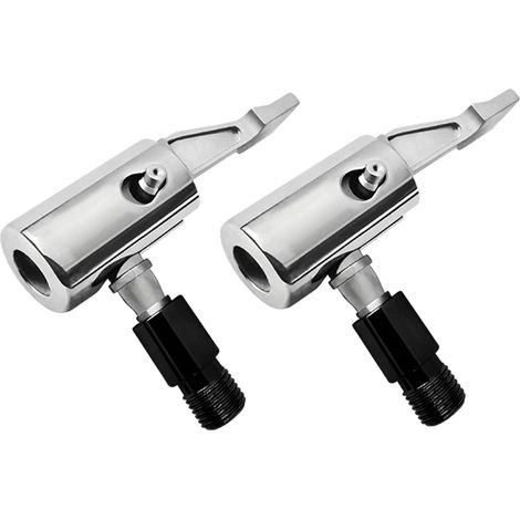 2 Pièces Embout de Gonflage Pneu,Adaptateur Valve de Pneu de Voiture,Embout Pompe Velo,Clip en Laiton,Remplissage Embouts Gonflage Pneu Voiture,Gonfleur Compresseur Remplissage Embouts Accessoires (1/5)