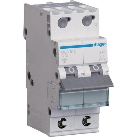 Hager LS-SCHALTER 1P+N 13A-C6KA 2PLE (MCS513 QUICK CONNECT)