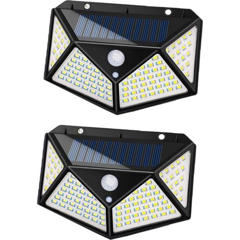 2Pièces Applique Murale Solaire LED Étanche Pour Garage Et Entrée Lumière (1/5)