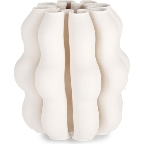 Vaso rowan beige ceramica stampata in 3D Ø 23 x h 25 cm