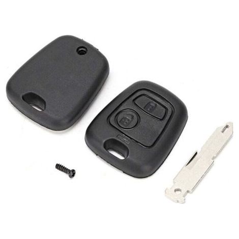 Jeffergarden 2 Button Car Key Shell Replacement Accessory Fit for Peugeot 206 306 307 (1/4)