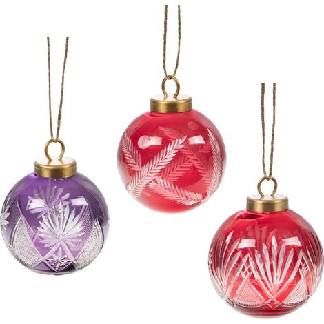 Amadeus - 3 boules de Noël en verre ciselé (1/3)