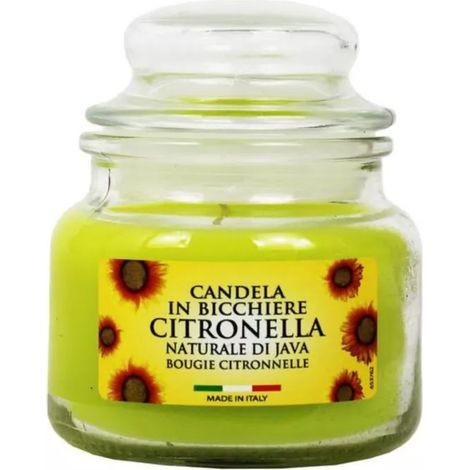giara piccola in vetro "capri" con candela alla citronella