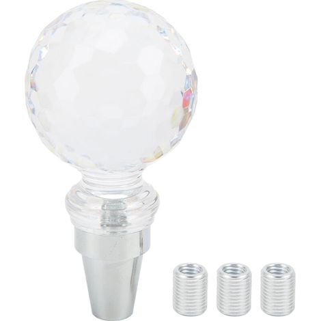 Pommeau de levier de vitesse en cristal en forme de boule universel pour transmission manuelle de voiture avec 3 adaptateurs Type A (1/5)