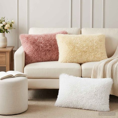 vidaXL Federa 2 pcs HEERLEN Bianco 50 x 75 cm Fleece PV