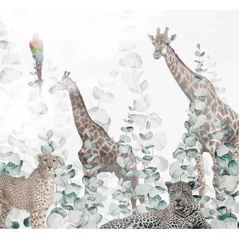 Papier peint panoramique - Animaux de la Jungle - 130 cm x 123 cm (1/2)