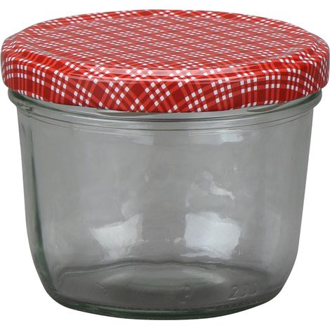 Sturz-Glas "Cucinare" 1TO230 rot/weiß, TwistOff 230 ml (1/2)