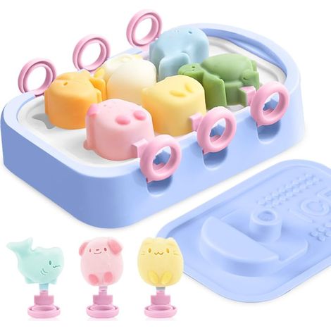 Moule à glace silicone 6 cavités pour bébés et enfants, sans BPA, idéal pour préparer des glaces saines et maison (1/5)