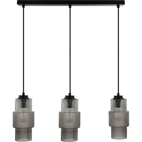 HOME DELUXE Suspension en verre YUKI - Gris Fumé (1/2)