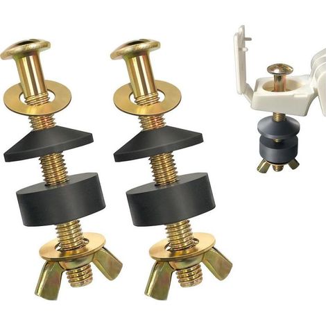 Kit de remplacement de vis pour abattant de toilette avec languette de levage, quincaillerie de rechange pour charnières de siège de toilette à montage supérieur (lot de 2) (1/4)