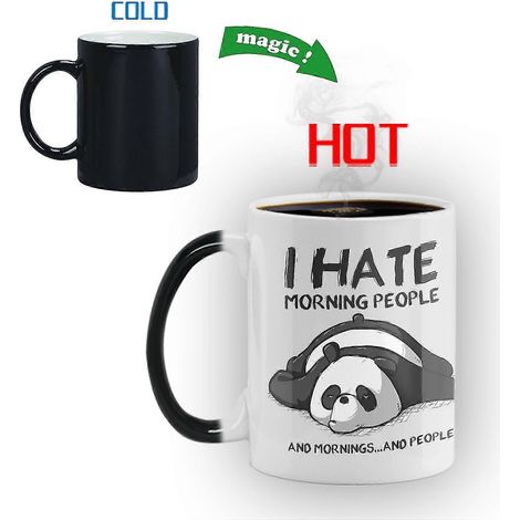 Mug thermos en céramique « Je déteste les lève-tôt » à couleur changeante (1/5)