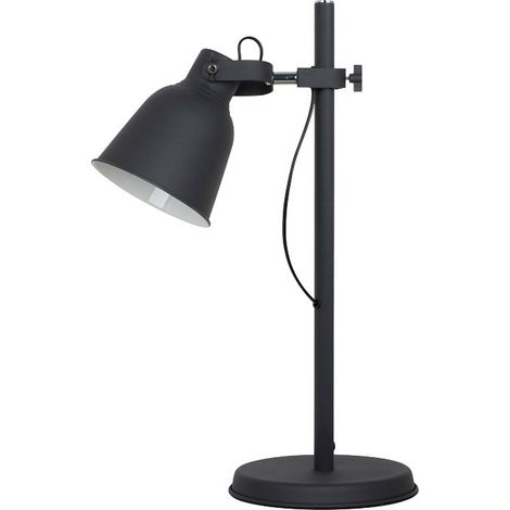 Lámpara de Mesa Flexo Negra de Aluminio con Foco Orientable E27