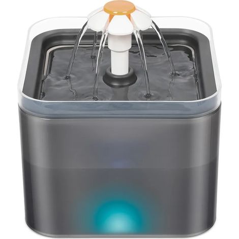 Fontaine à eau pour chat 2 L avec lumière LED, 3 modes de débit, filtration 4 couches, adaptée aux petits et moyens animaux domestiques (1/5)