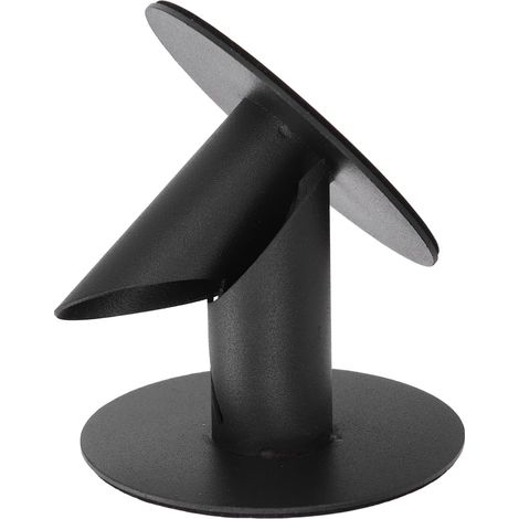 Lot de 2 bougeoirs en métal noir, surface dépolie, base ronde stable, style rétro et épuré, pour la décoration de votre table ou bar. (1/5)