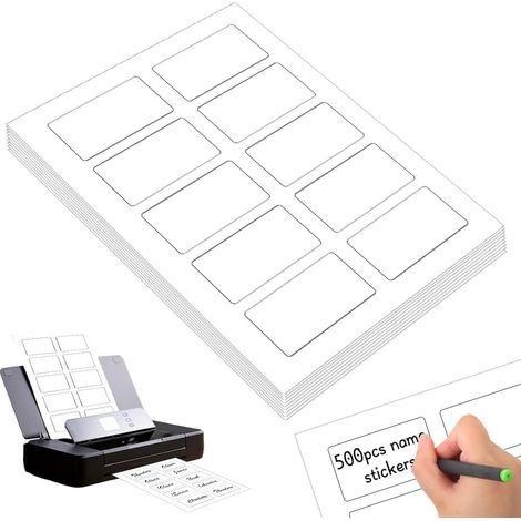 200 etiquetas autoadhesivas para nombres - 8 x 5 cm - Etiquetas adhesivas térmicas para ropa, etiquetas adhesivas impermeables para nombres, precios, cajas y embalajes. (1/5)