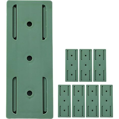 Support Adhésif Mural pour Multiprise 8pcs en Abs Vert, Installation sans Perçage, Design Moderne et Fonction Multifonction pour Bureau et Maison (1/5)
