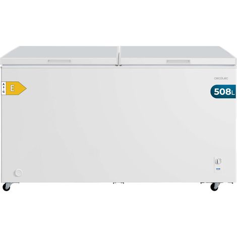Cecotec Congelador Horizontal 508L Doble Puerta Bolero CoolMarket Chest Duo 508M White E. UltraContact D-Cool, Ruedas EasyMove